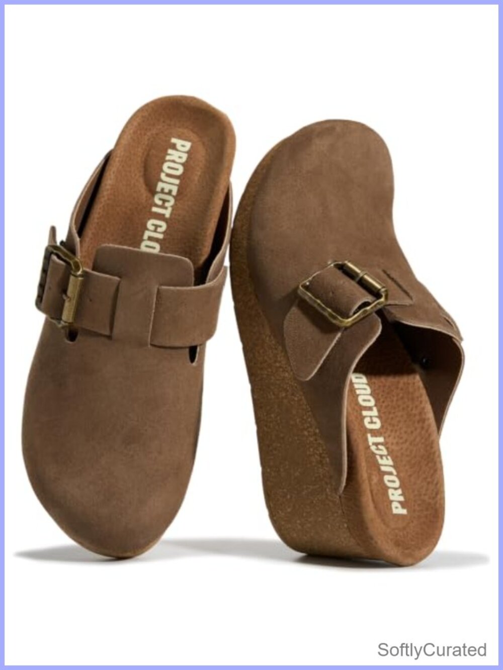 Genuine Suede Platform Clogs Slip-On Mules